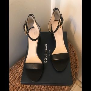 Cole Haan Black Leather Clarette Sandal II